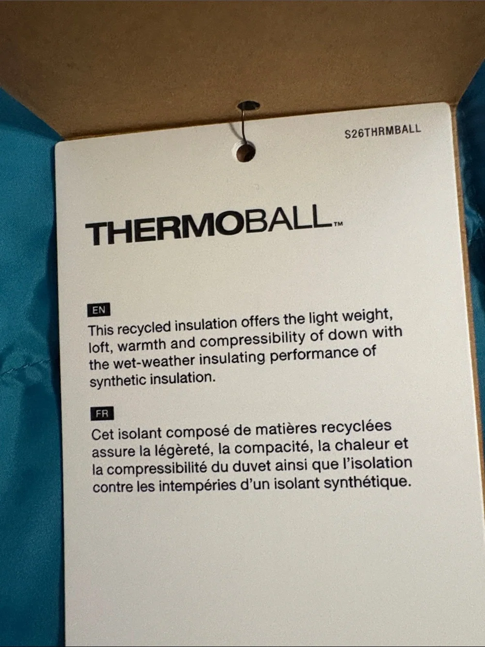 The North Face NWT Thermoball Insulated Teal Blue Quilted Puffer Jacket Size Med